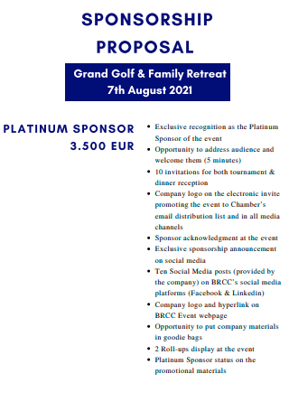 Grand Golf and Famiily Retreat Sponsorship Proposal