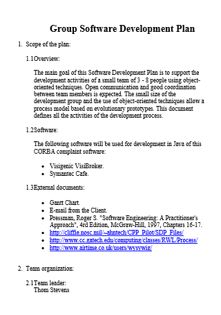 Group Software Development Plan