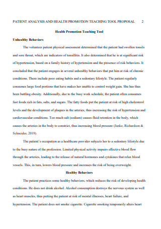 Health Promotion Teaching Proposal