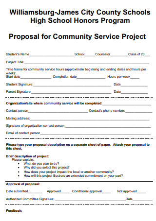 High School Honors Program Proposal