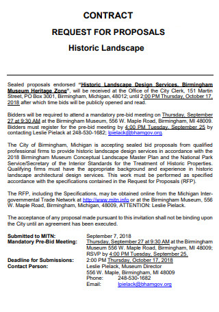Historic Landscape Contract Proposal