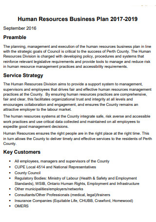 Human Resources Business Plan