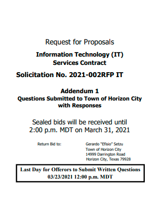 IT Services Contract Proposal