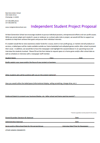 Independent Student Project Proposal