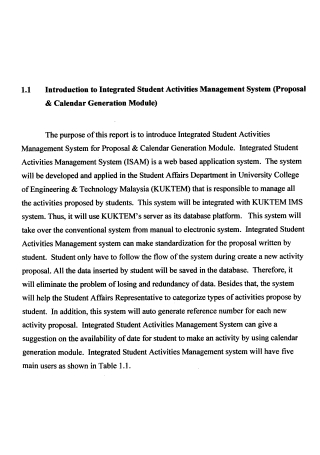 Integrated Student Activities Proposal
