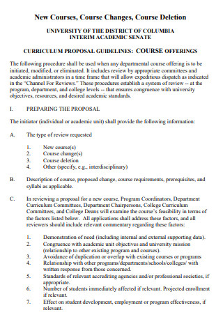 Interim Academic Course Curriculum Proposal