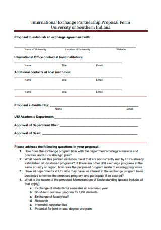 International Exchange Partnership Proposal Form