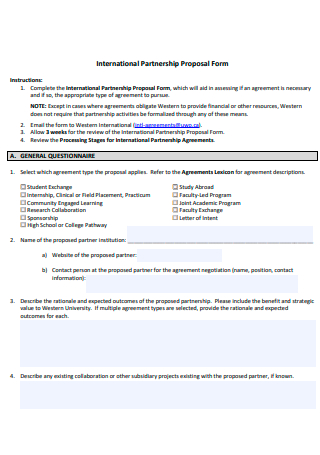 International Partnership Proposal Form