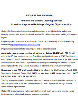 Janitorial and Window Cleaning Proposal