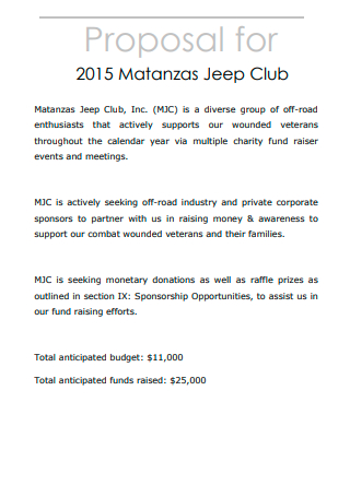 Jeep Club Event Proposal