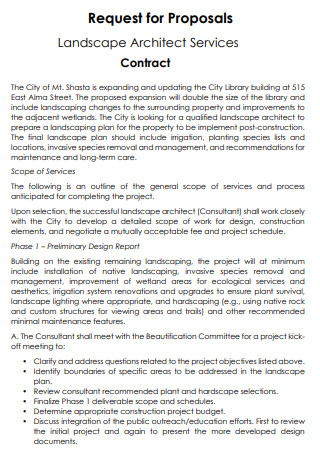 Landscape Architect Services Contract Proposal