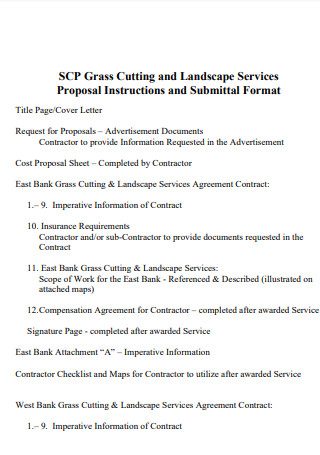 Landscape Contract Proposal Format