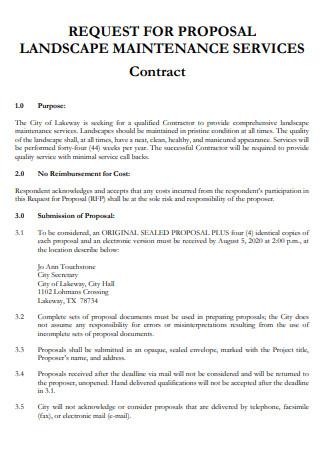 Landscape Services Contract Proposal