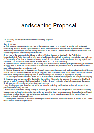 Landscaping Proposal in PDF