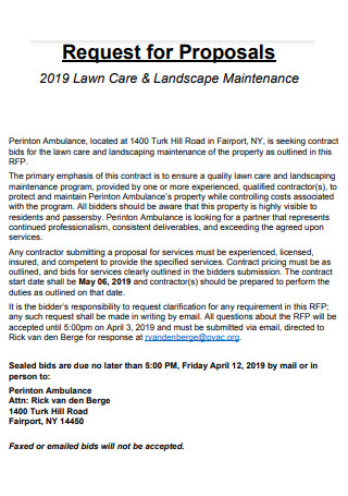 Lawn Care Contract Proposal
