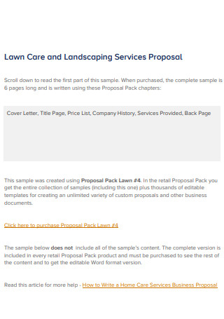 Lawn Care and Landscaping Services Proposal