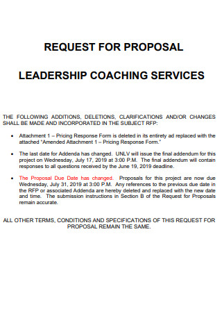 Leadership Coaching Service Proposal