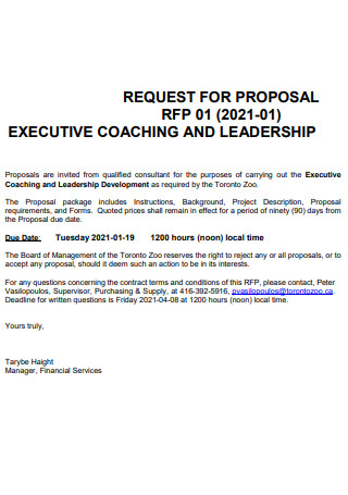 Leadership Executive Coaching Proposal