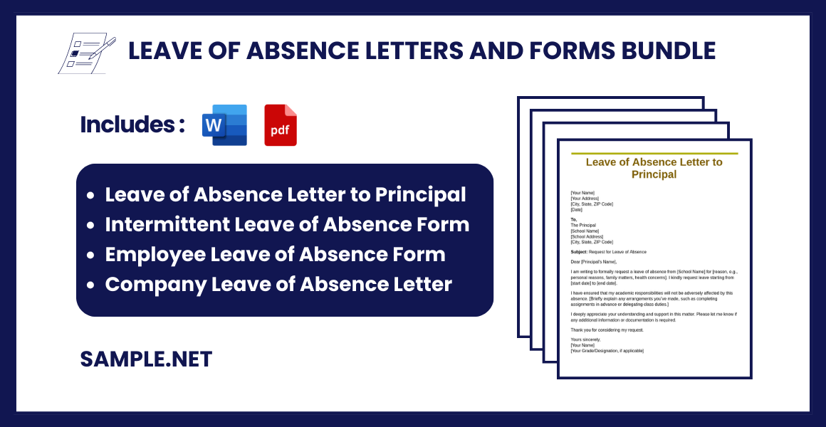 leave of absence letters and forms bundle