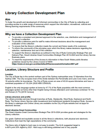 Library Collection Development Plan