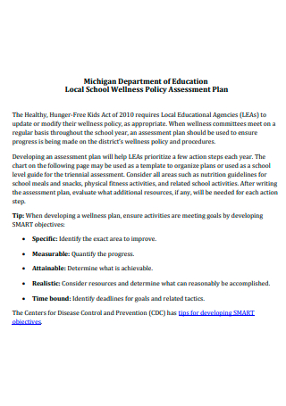 Local School Wellness Policy Assessment Plan
