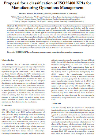 Manufacturing Operations Management Proposal