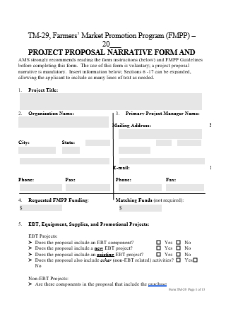 Market Promotion Program Project Proposal