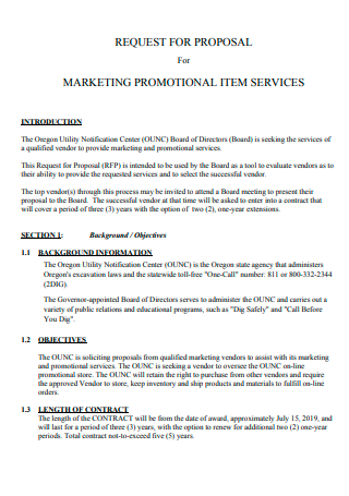 Marketing Promotional Services Proposal