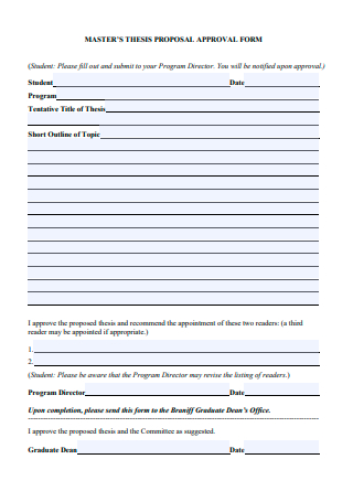 Master Student Thesis Proposal Approval Form