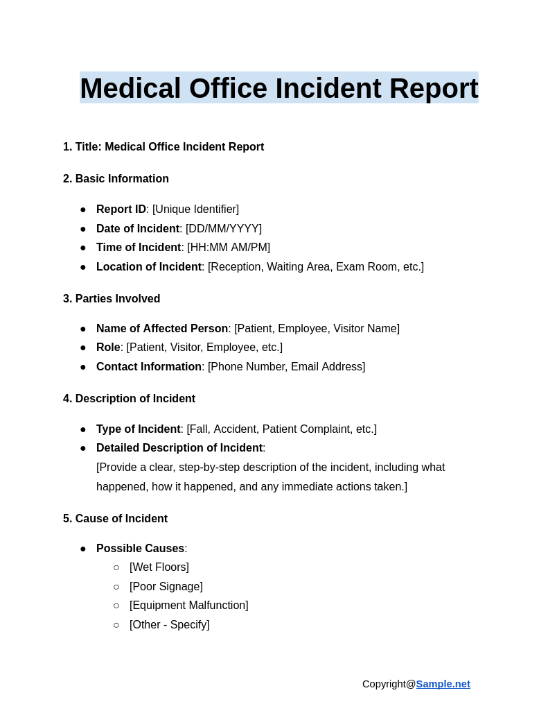 Medical Office Incident Report Google Docs 12 12 2024 11 00 AM