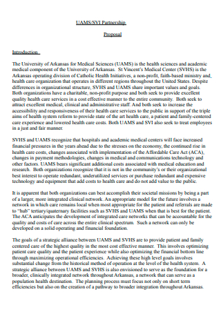 Medical Partnership Proposal in PDF