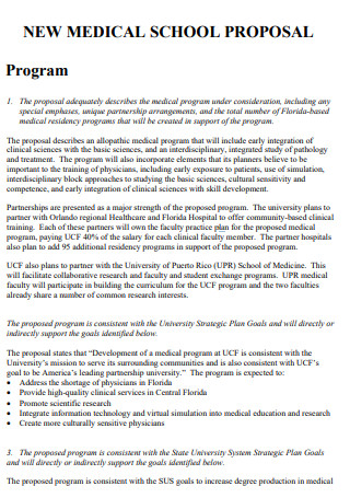 Medical School Program Proposal