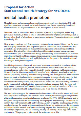 Mental Health Staff Promotion Proposal