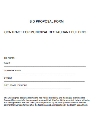 Municipal Restaurant Contract Proposal 