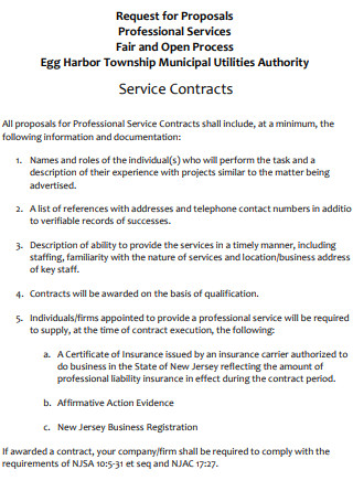Municipal Service Contract Proposal