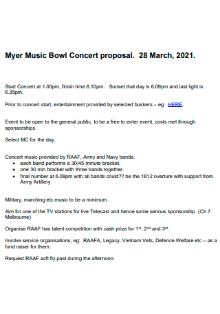 Music Bowl Concert Proposal