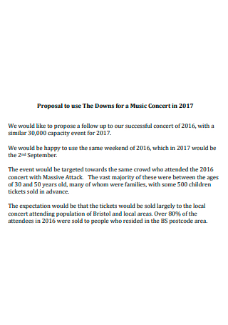 Music Concert Proposal Example