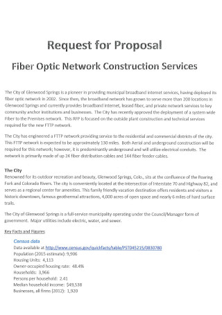 Network Construction Services Proposal