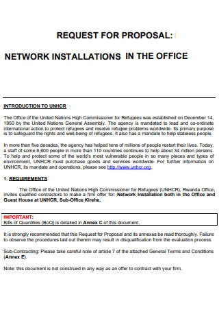 Network Installation in Office Proposal