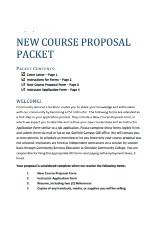 New Course Proposal Packet
