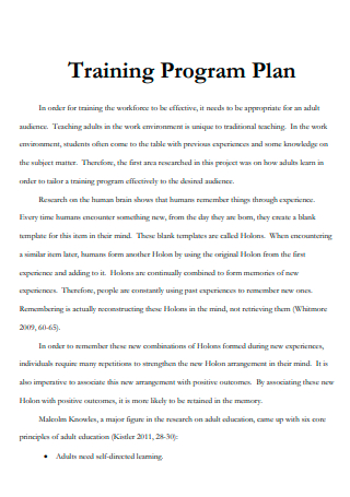New Employee Training Program Plan