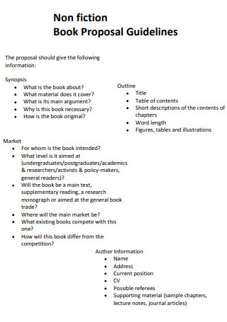 Non fiction Book Proposal Guidelines