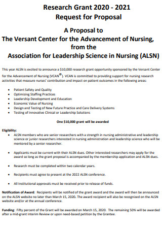 Nursing Research Grant Proposal
