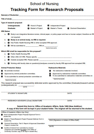 Nursing Research Proposal Form