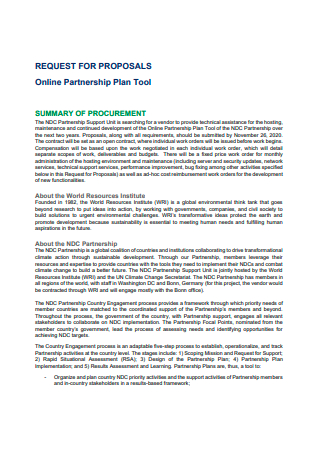 Online Partnership Plan Proposal