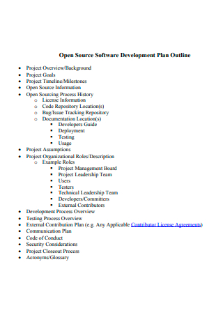 Open Source Software Development Plan Outline