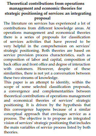 Operations Management Integrated Proposal