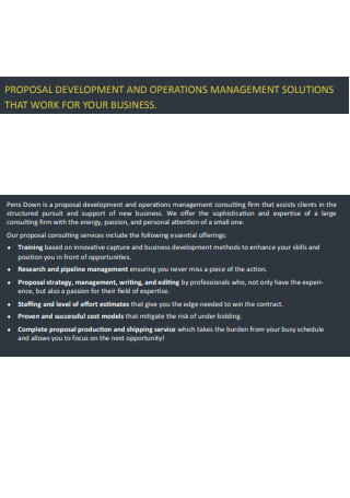 Operations Management Solutions Proposal