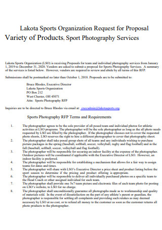 Organization Product Photography Proposal