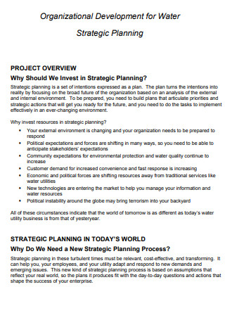 Organizational Development for Water Utilities Strategic Plan